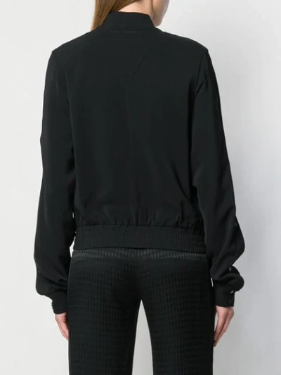 Shop Karl Lagerfeld Snap Sleeve Bomber Jacket In Black