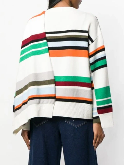 Shop Mrz Striped Wrap Sweater In White