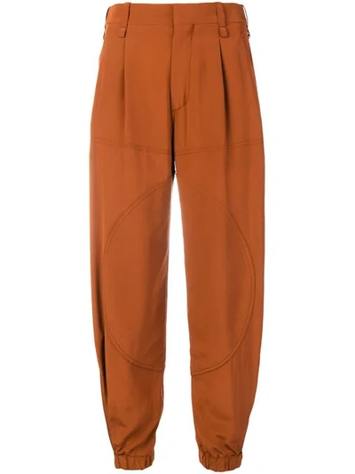 Shop Chloé Balloon Leg Cropped Trousers In Brown