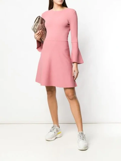 Shop Stella Mccartney Bell Sleeve Dress In Pink