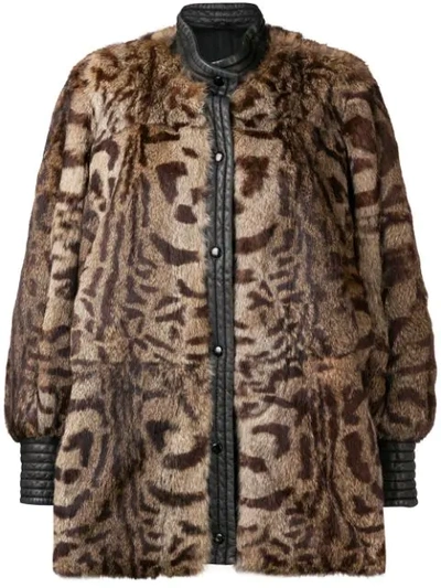 Pre-owned A.n.g.e.l.o. Vintage Cult Leopard Print Fur Coat In Animalier