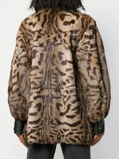 Pre-owned A.n.g.e.l.o. Vintage Cult Leopard Print Fur Coat In Animalier