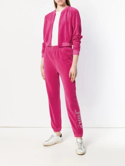 Shop Juicy Couture Swarovski Personalisable Velour Track Pants In Pink