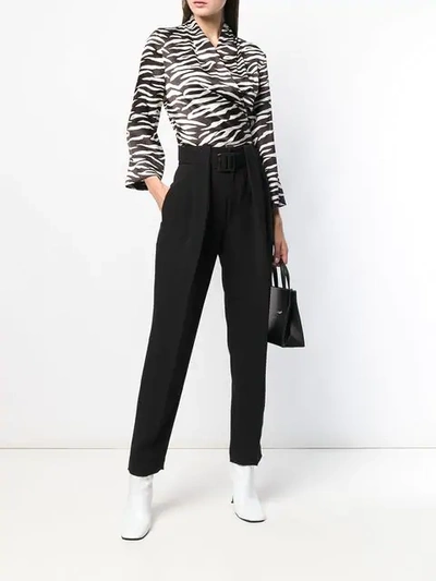 Shop Neil Barrett Tailored High Waisted Trousers In Black