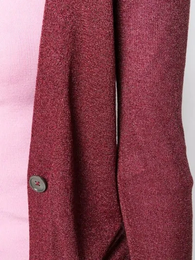 Shop Semicouture Fitted Knitted Cardigan In Pink