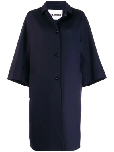 Shop Jil Sander Lacy Coat In Blue
