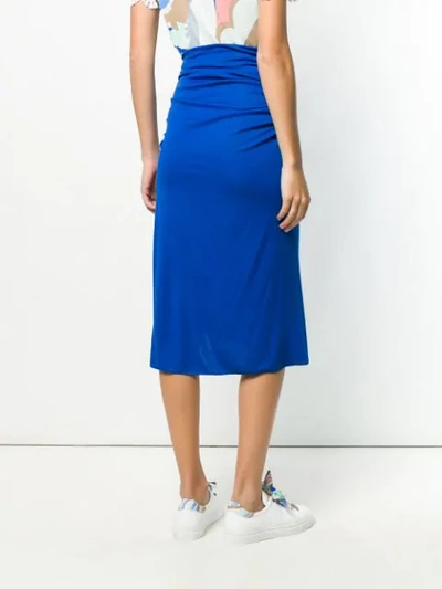 Shop Emilio Pucci Ruched Mid-length Skirt In Blue