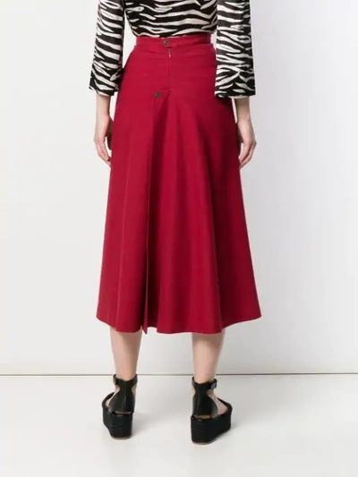 Pre-owned Alaïa Midi Skirt In Red