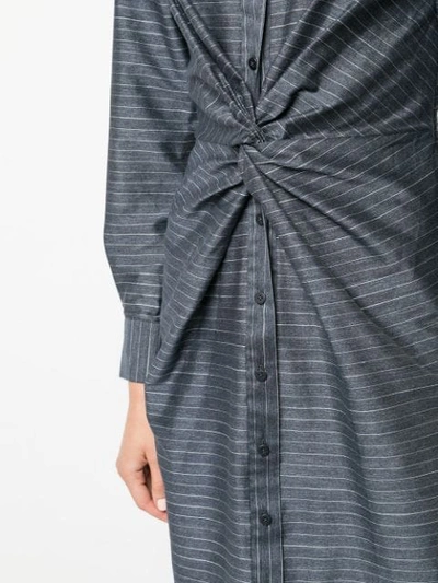 Shop Kimora Lee Simmons Pinstripe Shirt Dress In Blue