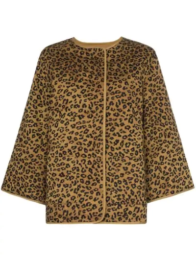 Shop Mara Hoffman Haven Leopard Print Cotton Jacket In Brown
