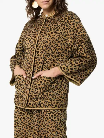 Shop Mara Hoffman Haven Leopard Print Cotton Jacket In Brown