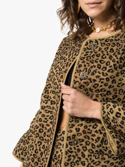 Shop Mara Hoffman Haven Leopard Print Cotton Jacket In Brown