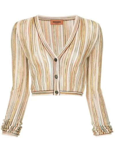 Shop Missoni Fine Knit Cardigan In Multicolour