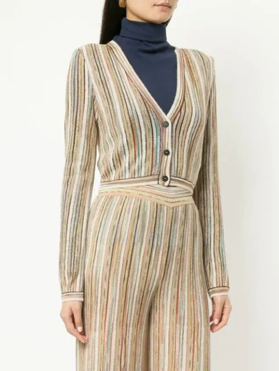 Shop Missoni Fine Knit Cardigan In Multicolour