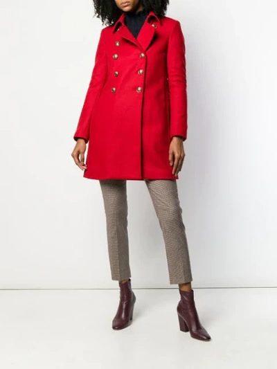 Shop Dondup Cappotto Coat In Red