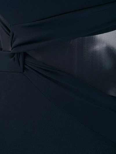 Shop Michael Michael Kors Mesh-inset One-shoulder Swimsuit - Blue