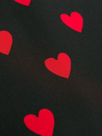 Shop Red Valentino Heart Print Ruffle Shift Dress In Black