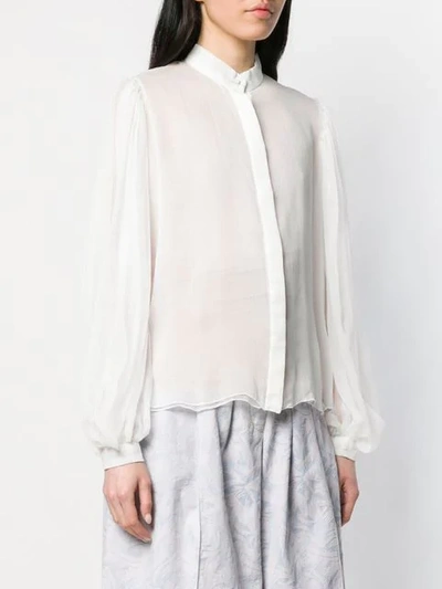 Shop Atu Body Couture Bell Sleeve Shirt In White