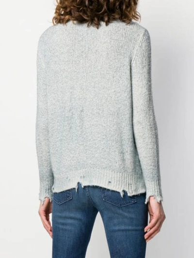 Shop Avant Toi Distressed Brushed Sweater In Grey
