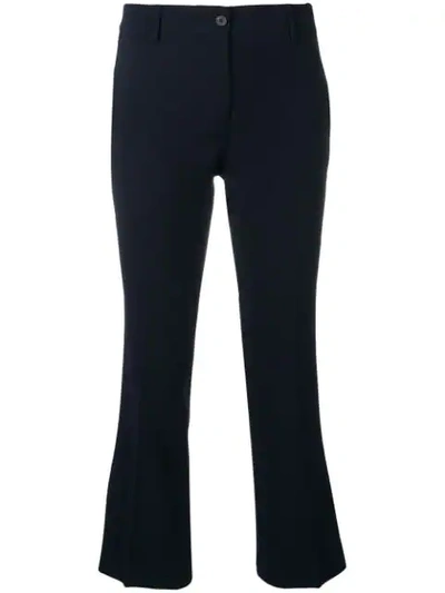 Shop Alberto Biani Cropped Tailored Trousers In Blue