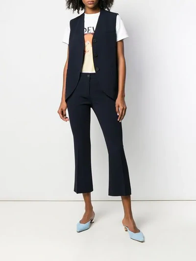 Shop Alberto Biani Cropped Tailored Trousers In Blue