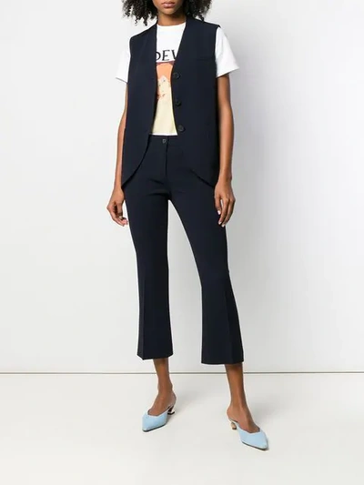 Alberto Biani Cropped Tailored Trousers In Blue