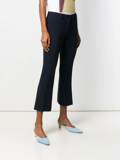 Shop Alberto Biani Cropped Tailored Trousers In Blue