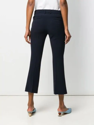 Alberto Biani Cropped Tailored Trousers In Blue