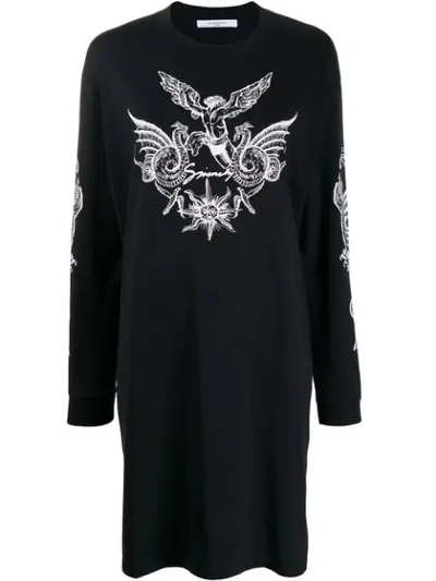 Shop Givenchy Logo T-shirt Dress In Black