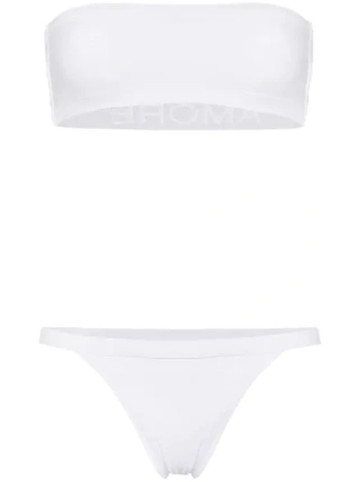 Shop Ambra Maddalena Amore Bandeau High Waist Bikini In White