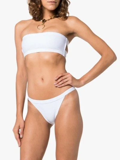 Shop Ambra Maddalena Amore Bandeau High Waist Bikini In White