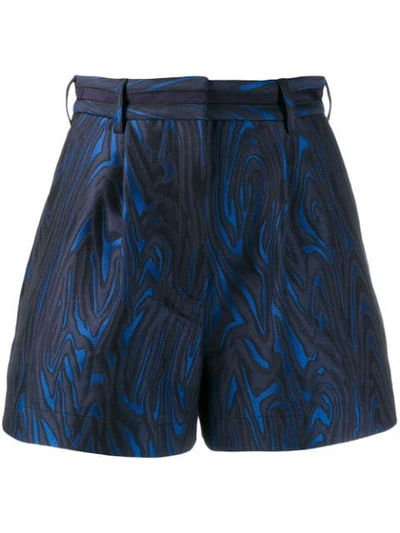 Shop Kenzo Wave Patterned Shorts In Blue