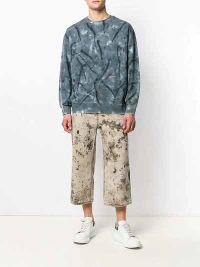 Shop Eckhaus Latta Tie Dye Sweatshirt In Blue