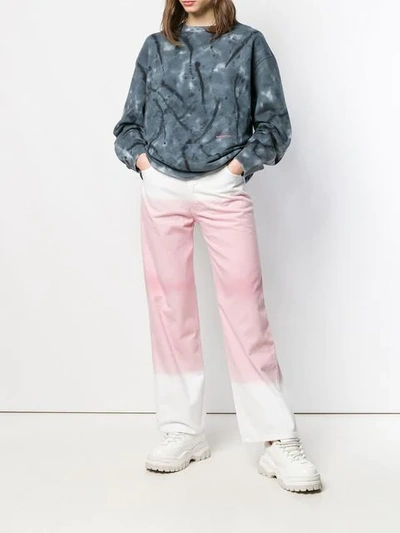 Shop Eckhaus Latta Tie Dye Sweatshirt In Blue