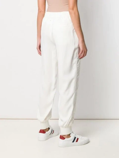 Shop Moncler Quilted Track Trousers In White