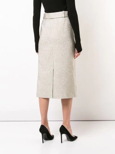 Shop Rosie Assoulin Belted Pencil Skirt - Neutrals