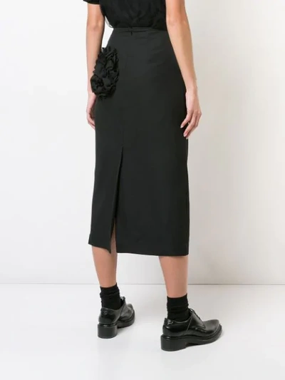Shop Simone Rocha Ruched Detailed Pencil Skirt In Black