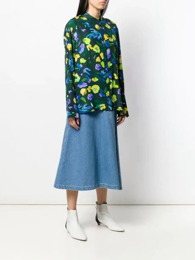 Shop Christian Wijnants Floral Blouse In Green