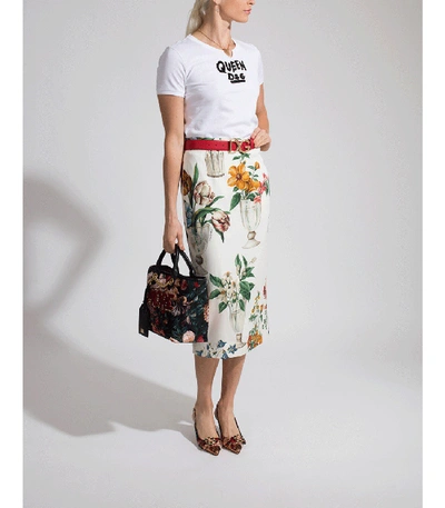 Shop Dolce & Gabbana Flowers And Vases Print Pencil Skirt In Multi