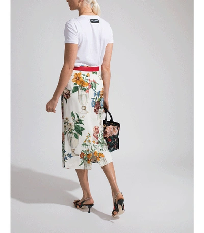 Shop Dolce & Gabbana Flowers And Vases Print Pencil Skirt In Multi