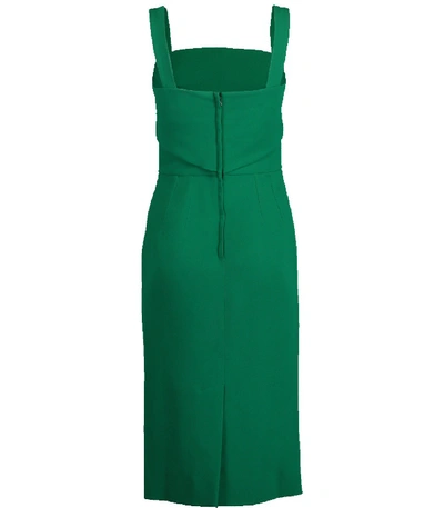 Shop Dolce & Gabbana Square Neck Dress In Green