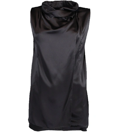 Shop Adam Lippes Silk Cowl Neck Blouse In Black