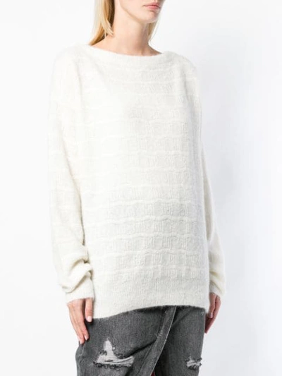 Shop Amiri Oversized Knit Sweater In White