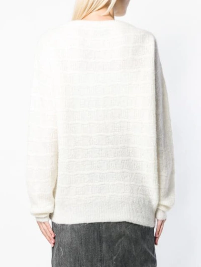 Shop Amiri Oversized Knit Sweater In White