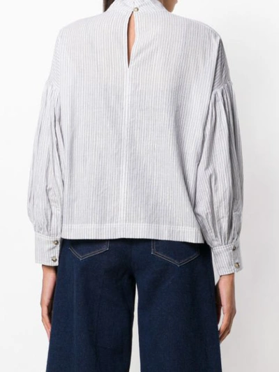 Shop Ulla Johnson Buttonless Striped Shirt - Blue