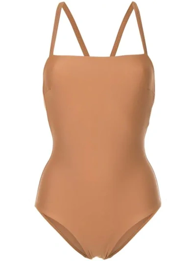 Shop Matteau The Ring Maillot In Brown