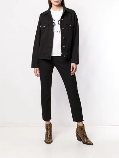 Shop Msgm Buttoned Jacket In Black