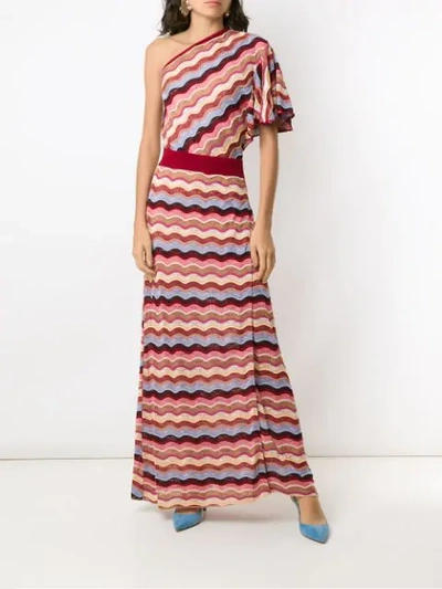 Shop Cecilia Prado One Shoulder Long Dress In Multicolour