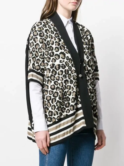 Shop Antonio Marras Leopard Print Cardigan In Black