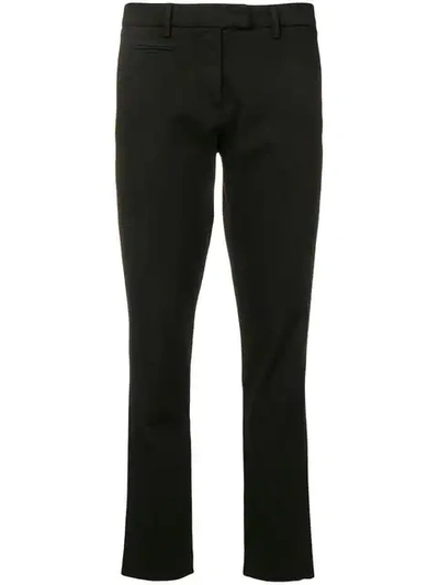 Shop Peuterey Cropped Skinny Trousers In Black